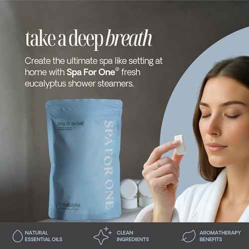 Shower Steamers Aromatherapy 10 Pack - Made in USA with Natural Essential Oils for Christmas Stocking Stuffers, Birthday Gifts for Women and Men, White Elephant, Self Care - Eucalyptus