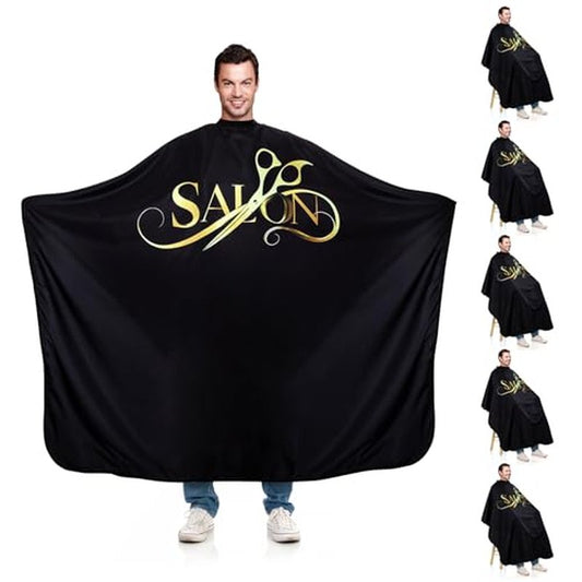 Hair Cutting Cape Barber Cape 63"¡¿55" Professional Barber Capes Water Resistant Hair Cape with Adjustable Neck Size (5 Pack)