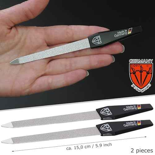 3 Swords Germany - Sapphire Metal Nail File Set 2 Pieces with 1 Piece 3-Way Nail Buffer ? Nail Care Made in SOLINGEN/Germany
