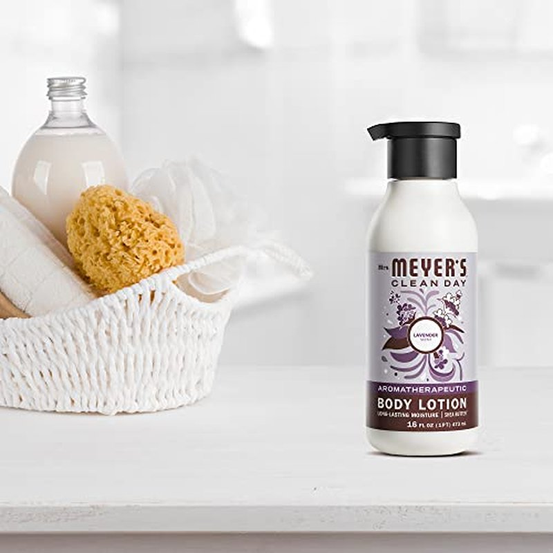 MRS. MEYER'S CLEAN DAY Body Lotion for Dry Skin, Non-Greasy Moisturizer Made with Essential Oils, Lavender, 16 fl. oz - Pack of 3