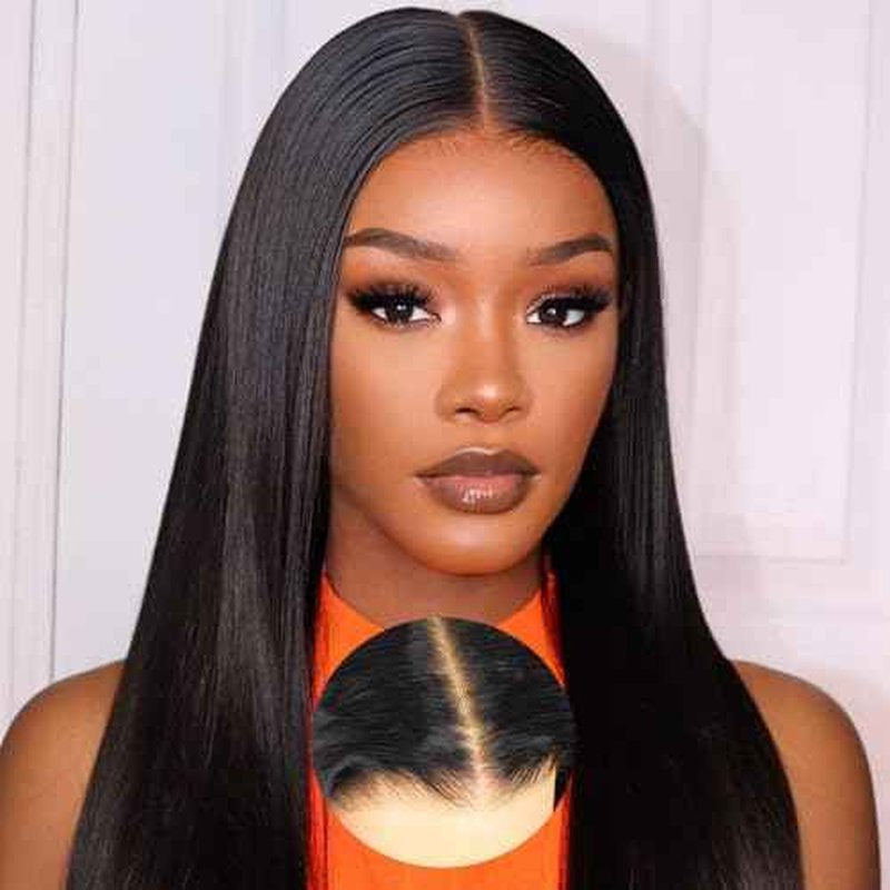 24 Inch Straight Wear and Go Glueless Wigs Human Hair Pre Plucked Pre Cut HD Lace Front Wigs Human Hair 180% Density 7x5 Straight Lace Closure Wigs for Women Bye Bye Knots