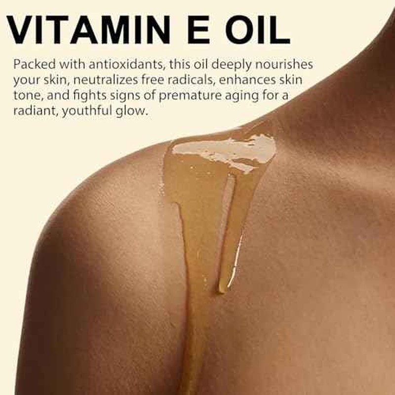 Vitamin E Oil, 75,000 IU Pure Vitamin E Oil for Skin, Face, Scars, Body, for Moisturizing Dry Skin, 2 Oz