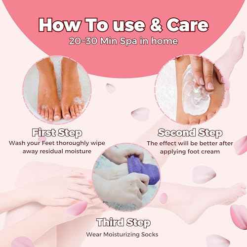 Moisturizing Socks for Dry Cracked Feet Women and Men Hydrating Gel Spa Sock Foot Moisturizer During Overnight (1 Pair (Pink))