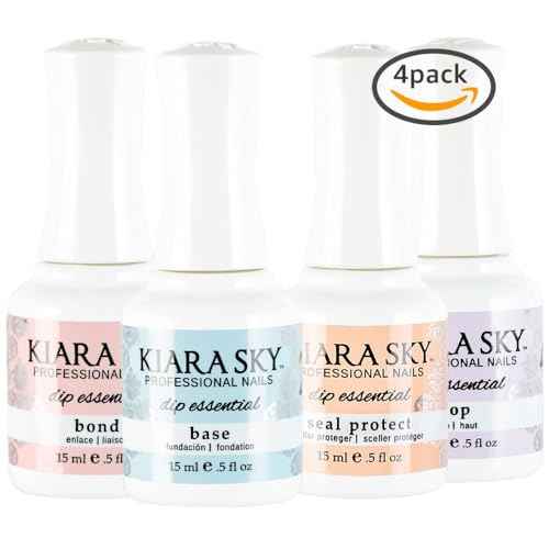 KIARA SKY Dip Manicure Nail Liquid Essentials | 0.5 fl oz | Dip Liquids Kit Steps 1-4