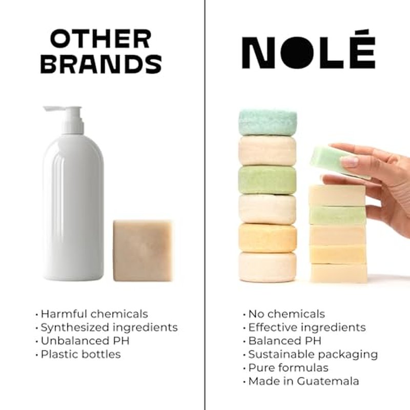 NOLE CARE Sustainable Bar Shampoo and Conditioner (2 pack) with Coconut & Batana Oil, for Frizz - Sustainable, PH Balanced, Sulfate Free, Plastic Free - 5.12 Oz
