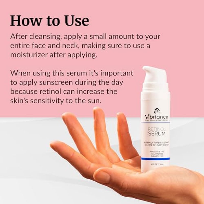 Vibriance Retinol Serum for Face - Reduces Appearance of Deep Wrinkles and Large Pores, Enhances Tone, Improves Complexion - Sensitive, Mature Skin Night Cream - 1 fl oz