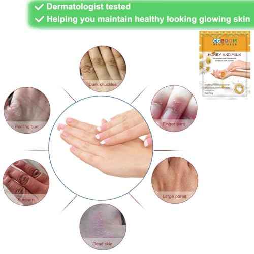 Hand Mask Moisturizing Glove 3 pack, Hand Peel Mask Exfoliating Gloves, Hand Repair Glove for Dry Hands Treatment, Remove Dead Skin, Rough Skin, Honey Milk
