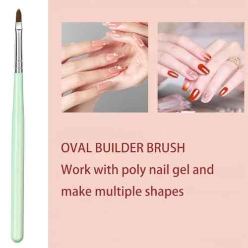 Nail Art Brushes, 6PCS Nail Design Painting Brush Sets with Nail Polish Brush Nail Liner Brush Nail Extension Gel Brush Builder Nail Gel Brush and Nail Dotting Tool for DIY Nail Art