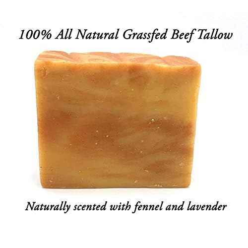 Meadow Bloom Tallow Bar Soap - Fennel & Clay 1 Pack - Made with All Natural 100% Grass Fed Tallow Handmade Soap Bar - Great for Face or Body Soap