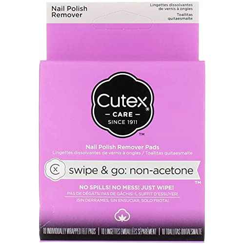 Cutex Care Swipe & Go Non-Acetone Nail Polish Remover Pads 10ct