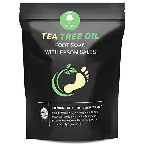 Tea Tree Oil Foot Soak with Epsom Salt - Pedicure Foot Spa for Toenail Fungus Treatment, Nail Discoloration, Stubborn Foot Odor and Itchiness -16 oz