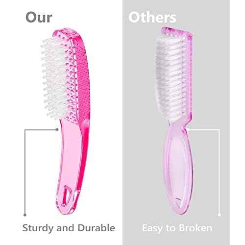 Nail Brush for Cleaning Fingernails, 4Pack Handle Grip Nail Brushes Fingernail Brush for Cleaning Nail Scrub Brush for Toes and Nails Women Men (Color1)