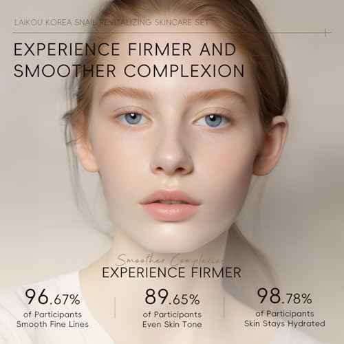 LAIKOU Korean Skin Care, Skin care set, Skin Care Kit Snail and Ginseng with Cleansing Gel, Toner, Eye Cream, Serum, Essence Cream 5pcs for Women Teen Girls Mom Daughter Mother's Day Birthday