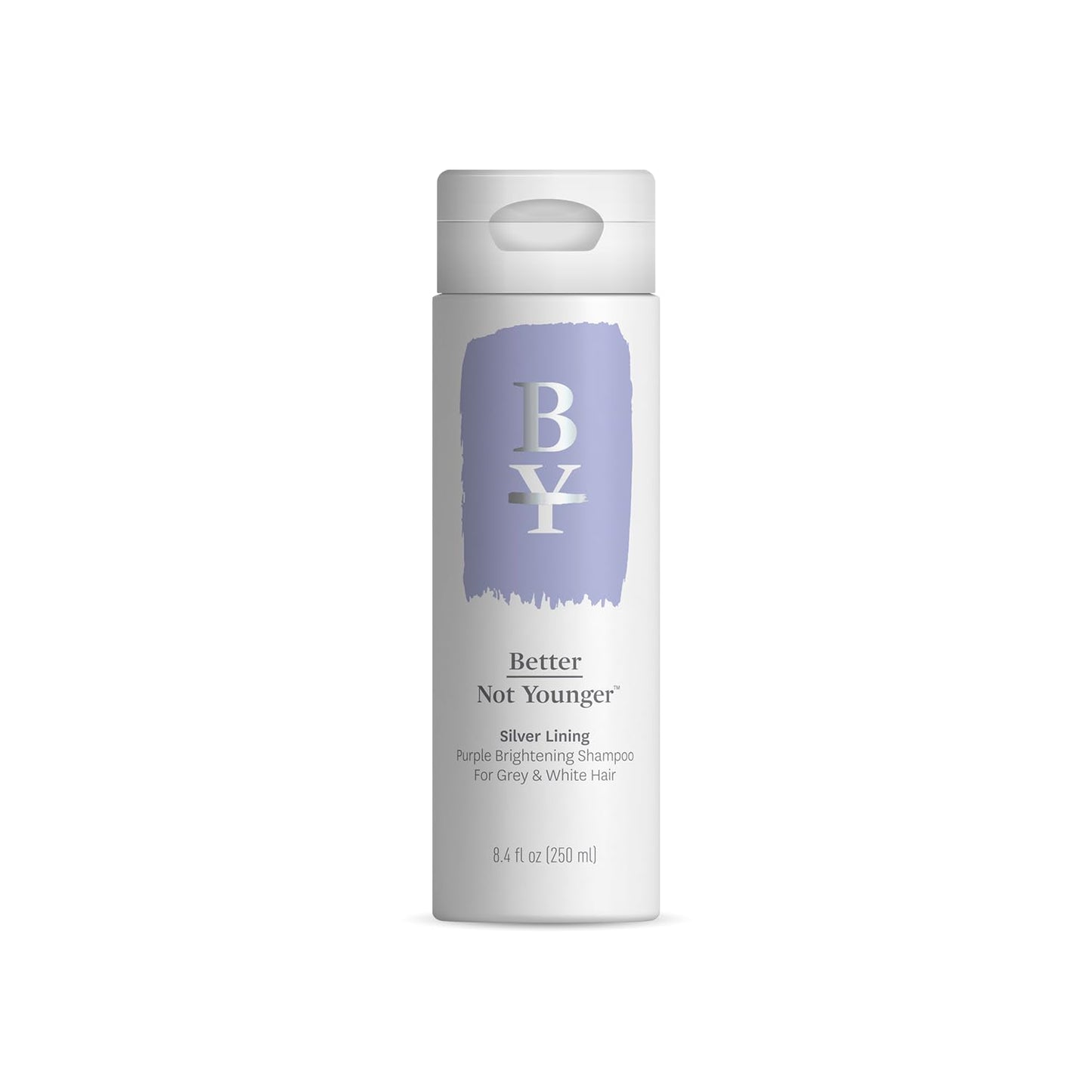 Better Not Younger Silver Lining Purple Shampoo for White & Gray Hair for Women Over 40 - Brightening & Toning Formula Neutralizes Yellow & Brassy Tones – Volumizing & Nourishing - 8.4 fl oz