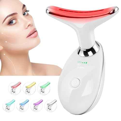 Red-Light-Therapy-for-Face and Neck, Face ?? culpting Wand with 7 Color, Anti ??rinkles Facial Massager for Face and Neck Tool for Skin Care (White)