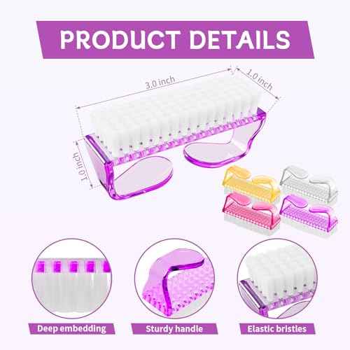 Nail Brushes for Cleaning Fingernails, Handle Grip Nail Scrubber Brush, Manicure Tools Scrub Brushes Kit, Toenail Brush To Clean Under Nails Pedicure Foot Small Brush Women Men (8 Pack)