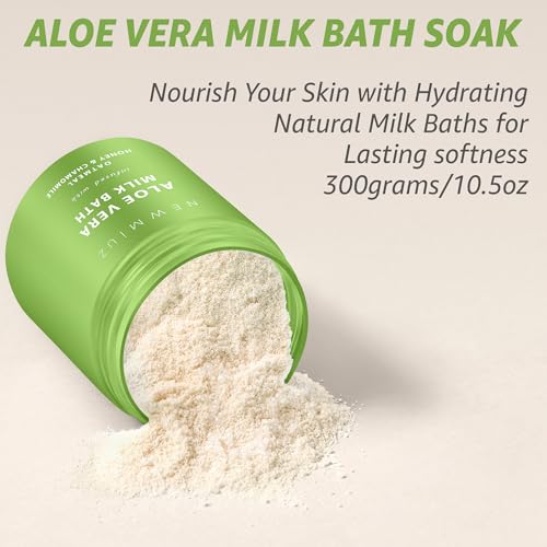 Creamy Oats Milk Bath Soak Hydrate Moisturize Soften Skin Aloe Vera Honey Chamomile Luxury Spa Bath Salt Christmas Birthday Relaxation Gift for Women