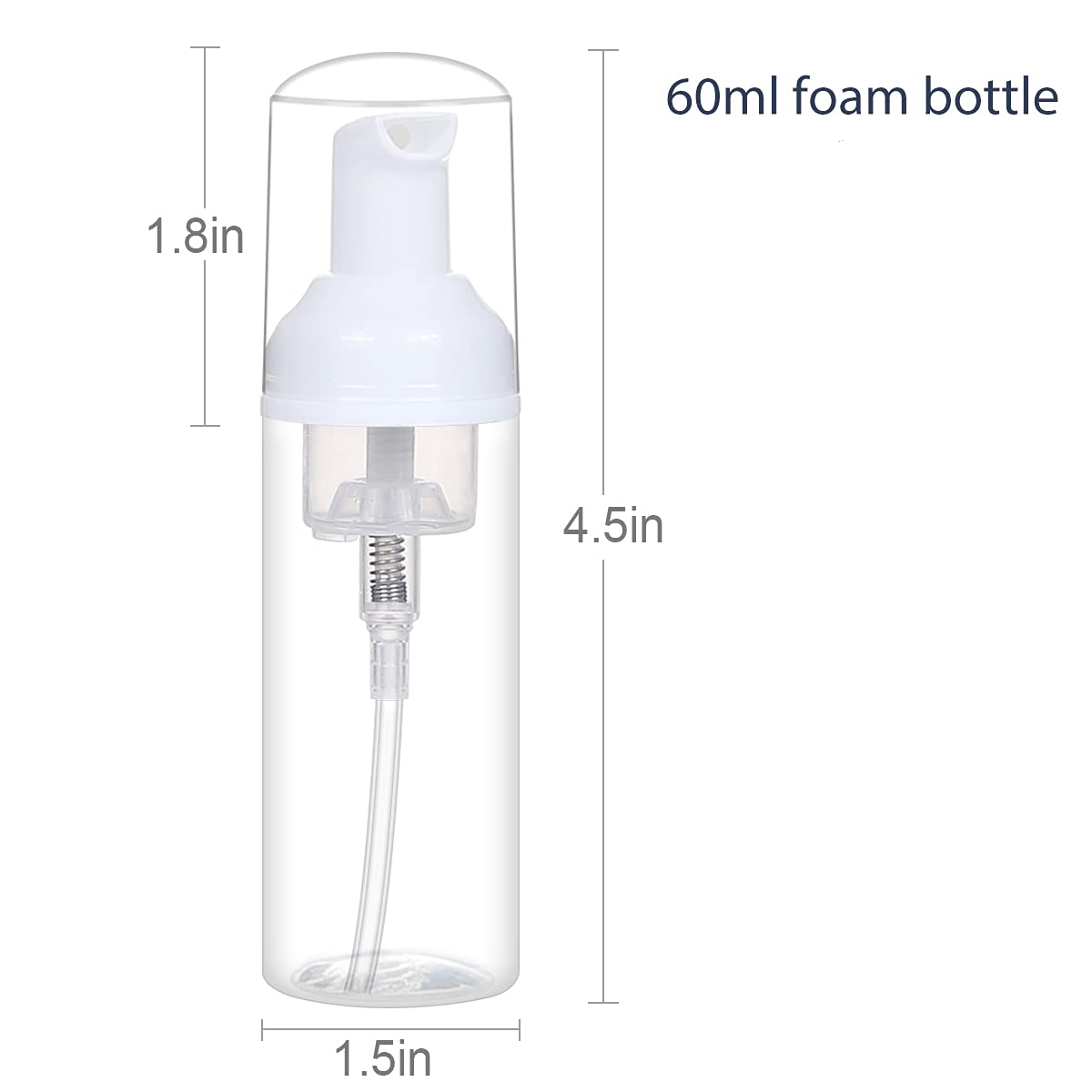 ROMROC 24 PCS Foam Pump Bottle Dispenser Refillable 2oz/60ml Empty Travel Size Foam Bottle for Lash Shampoo Hand Soap Shampoo Lash Cleanser Packaging Liquid Cleaning