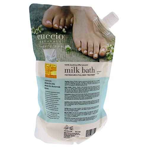 Cuccio Naturale Milk Bath Main-Pedi - Soothing, Effervescent Soak - Leaves Skin Smooth, Nourished and Hydrated - for Manicures, Pedicures and Full Body Treatments - Infused with Honey - 32 Oz