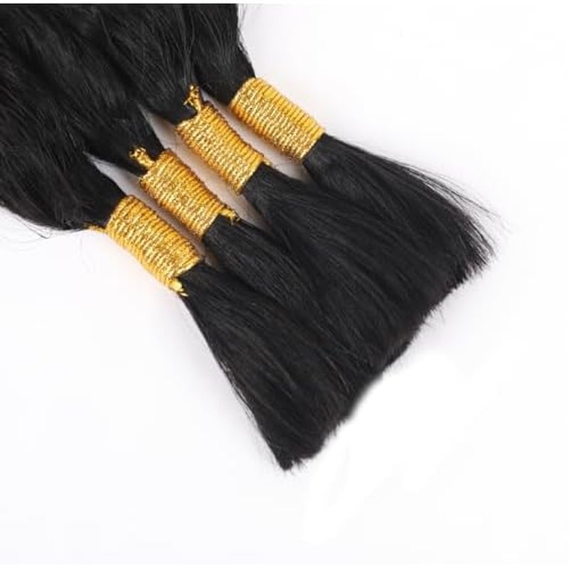 Wet and Wavy Human Braiding Hair No Weft Super Wavy Bulk Human Hair For Boho Braids 100g (1Pack-4PCS) 100% Virgin Human Hair Super French Micro Braiding Bohemian Braids (Super Wavy£¨#1B), 18 Inch)