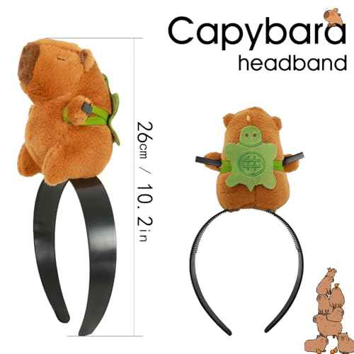 UQJE Capybara Headband Funny Stuffed Capybara Hairband Cute Plush Hairpin Headwear Accessories