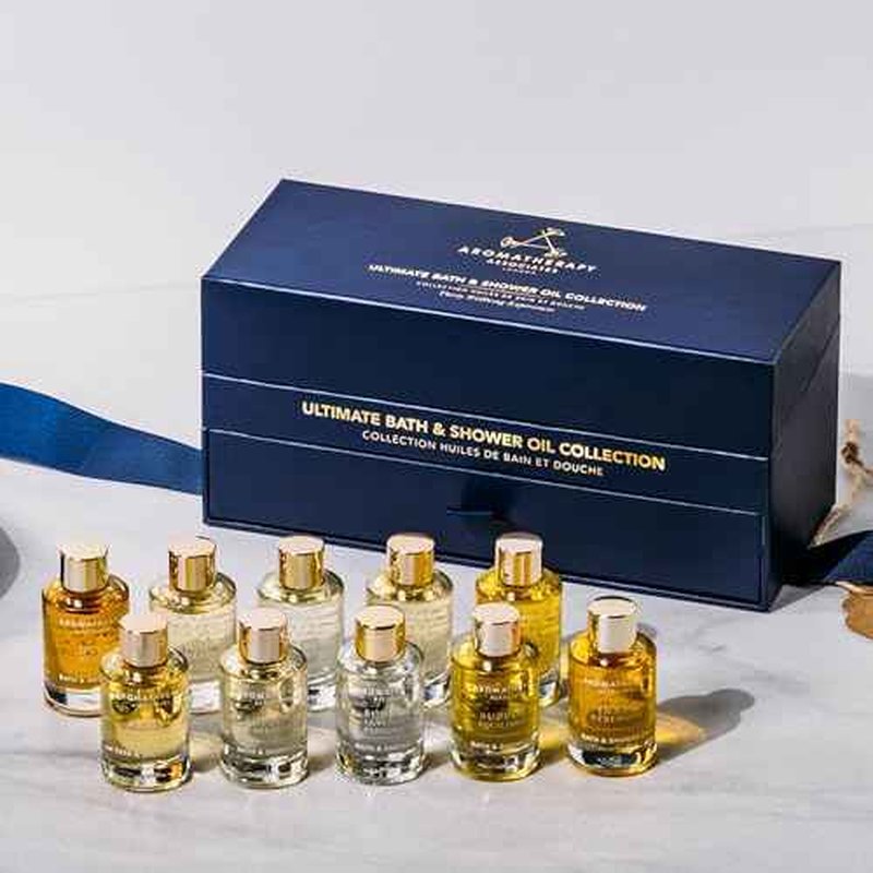 Aromatherapy Associates Essential Oil Blends ? Luxury Body and Shower Oils for Dry Skin and Daily Aromatherapy, 10-Pack (0.30 fl oz Each) in Decorative Gift Box