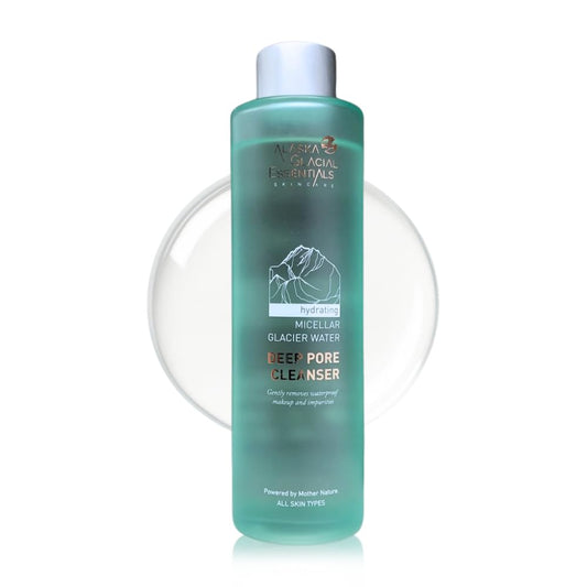 Alaska Glacial Micellar Glacier Water Cleanser for Sensitive, Acne-Prone & Oily Skin | Removes Makeup & Sebum, Detoxifies Pores, Hydrates | Fragrance-Free – 150ml