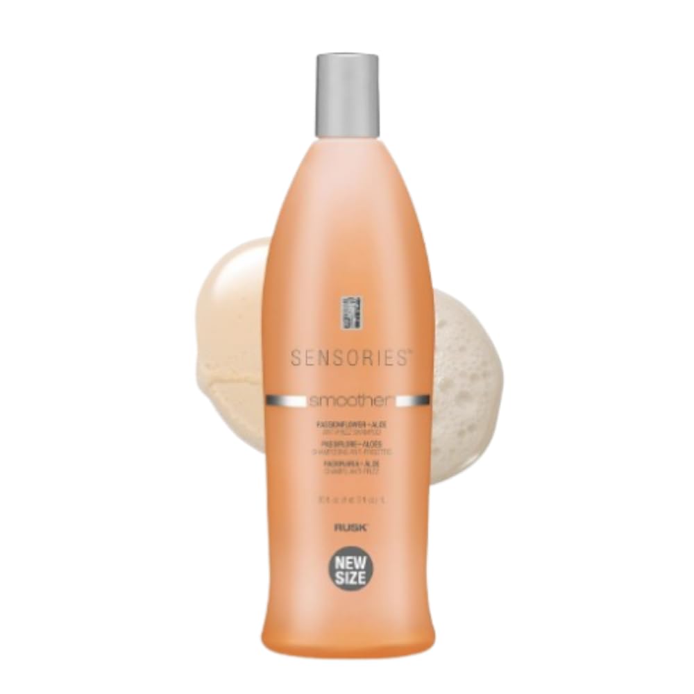 RUSK Sensories Smoother Passionflower and Aloe Smoothing Shampoo, Anti-Frizz Formula With Aloe Helps Smooth and Emollients Restore Moisture Balance, 35 fl. oz