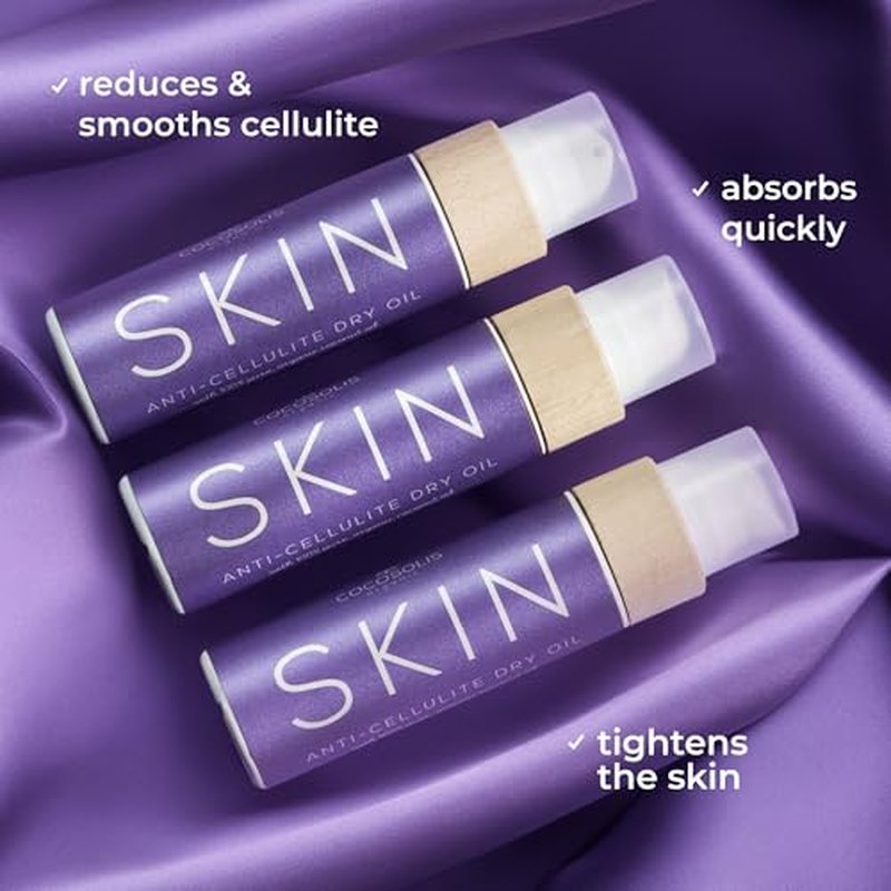 COCOSOLIS SKIN Anti-Cellulite Massage Oil XL | Organic Oil for Skin Tightening Cellulite Treatment | Corrects ¡°Orange Peel¡± Skin | Natural Ingredients & Vitamin E