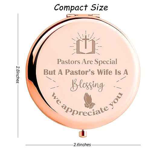 Pastor Wife Appreciation Gifts, Pastor's Wife Gifts, Religious Gift for Minister's Wife, Thank You Gift for Pastor Wife, Thanksgiving for Pastors Wife Makeup Compact Mirror