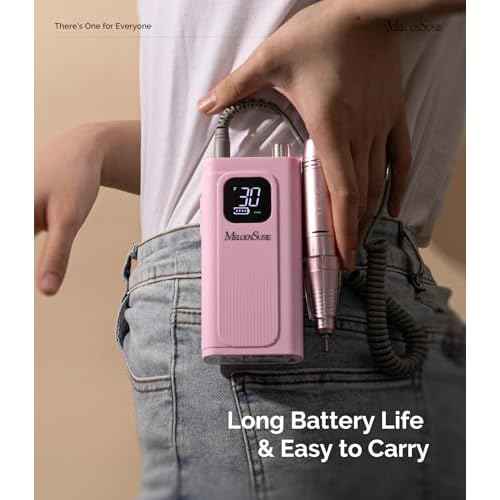 MelodySusie Professional Rechargeable Nail Drill 30000 RPM, Electric Nail File for Shaping, Removing & Polishing Gel Nails, Lightweight & Easy to Use, Ideal for Home & Salon Manicure Pedicure, SC300F