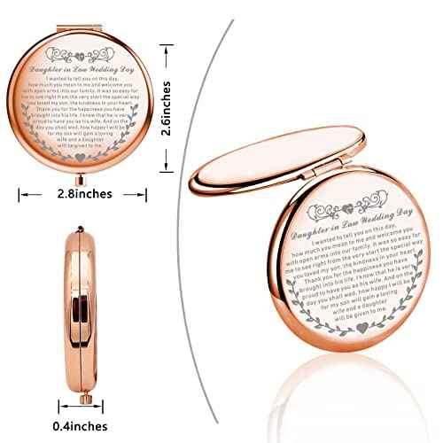 UJIMS Daughter in Law On Your Wedding Day Compact Mirror Marriage Gift for Bride Wedding Gift from Mother in Law (DaughterinLawWeddingMirror)