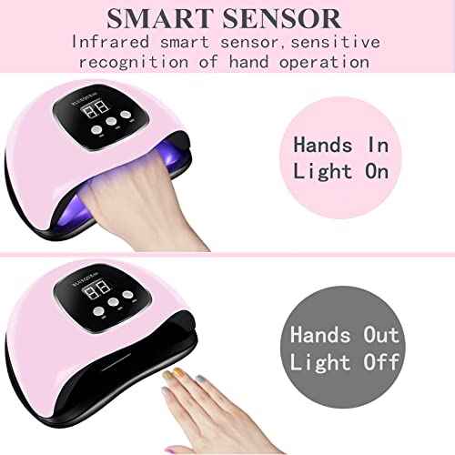BIGBEAR UV Light for Nails, 48W UV LED Nail Lamp for Gel Polish, Fast Nail Dryer with Automatic Sensor, 3 Timer Setting, Small and Portable, LED Nail Light for Fingernail and Toenail