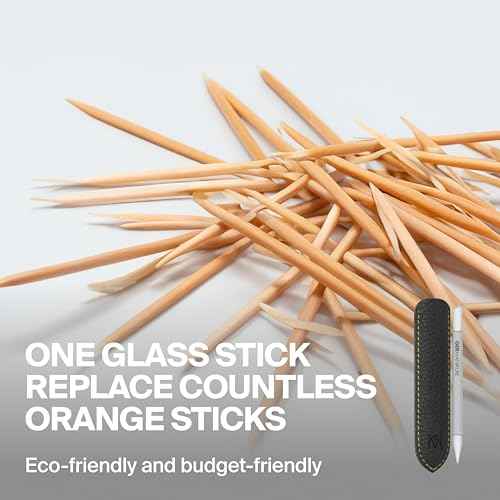 GERMANIKURE Clear Glass Cuticle Stick - No Sleeve - Ethically Made in Czech Republic - Cuticle Pusher & Remover, Callous & Dry Skin Fingertip File, Nail Shaper - No Case