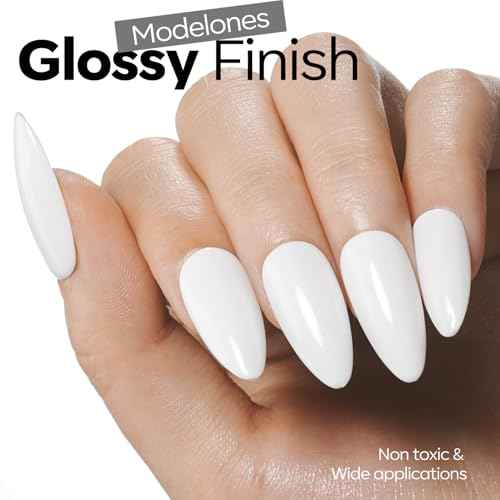 modelones Gel Nail Polish White Gel Polish Solid Nail Poish Soak Off Pastel U V White Art Design Salon DIY Manicure 15 ML