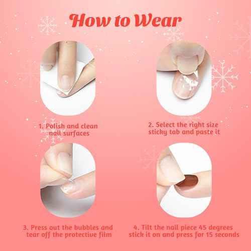 Press on Nail Set 2025 Christmas Advent Calendar 12 Day French Tip Almond Cat Eye Reusable False Nail Xmas Gift for Women New Year M