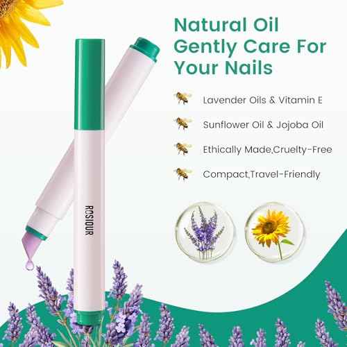 Ceramic Cuticle Oil Pusher Pen: 3-in-1 Nail Cuticle Buffer Pens for Hangnails, Dry & Damaged Nails, Moisturize Strengthen Brighten Nails Care