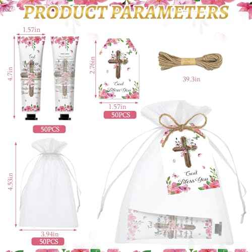 50 Pack Christian Hand Cream Set Gifts for Women Bible Verse Bulk Hand Lotion Travel Size,Women Favors Hand Cream party Appreciation Gifts Include Cards and Organza Bags for Teacher Mom Lover Friends