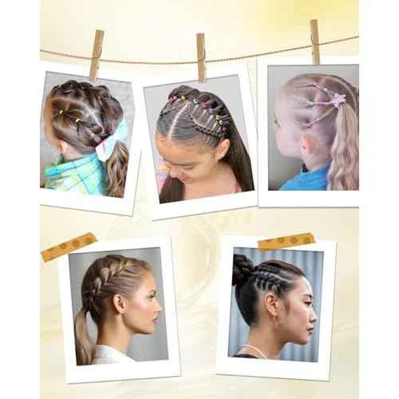 Slick Back Hair Brush (Purple), Hair Wax Stick Set, Taming Flyaways for Sleek Ponytail & Bun Styling, Hair Accessories for Teen Girls, Kids, and Women