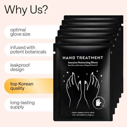 Korean Hand Mask ? Moisturizing Gloves for Dry Hands for Women & Men ? Korean Hands Moisturizer, Collagen Mask Overnight Hand Therapy with Serum, Lotion & Cream ? White Cotton Gloves for Sleeping