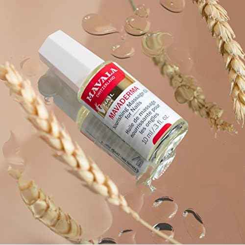 Mavala Mavaderma Nourishing Massage Oil for Nails, Nail Care, Nail Hardener, Cuticle Oil Nail Growth, Moisturizing & Healing Treatment for Cracked Nails & Rigid Cuticles (0.3 Ounce)