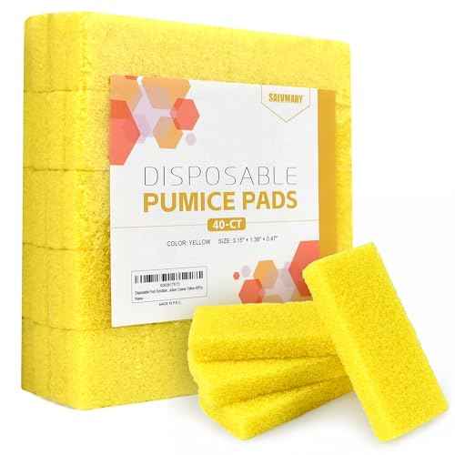 Disposable Foot Scrubber Sponge Pads Pedicure Pumice Stone for Feet Callus Remover Medium Coarse Yellow 40Pcs