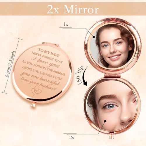 Christmas Wife Gift Ideas, Stocking Stuffers for Wife, Gifts for Wife, Valentines Day Gifts for Wife, Compact Mirror, Wife Birthday Gift Ideas, Anniversary for Wife Gifts, for Wife