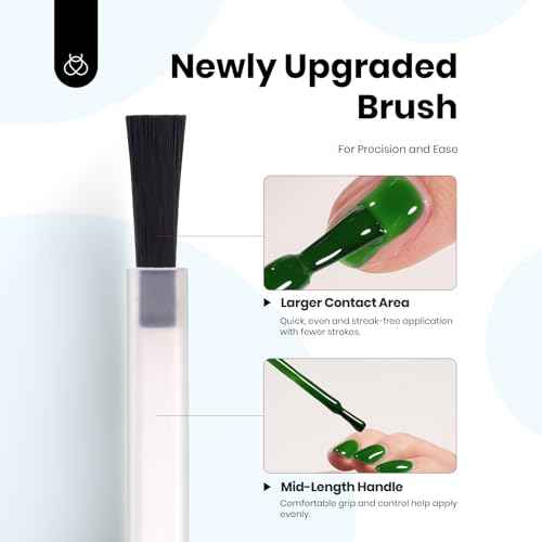 Beetles Fall Gel Nail Polish Set, 6 Colors 15ML Green Gel Nail Polish Kit Winter Nails Misty Gray Dark Green Baby Blue Full Size Nail Gel Polish Soak Off UV Lamp DIY Manicure Salon Gifts for Women