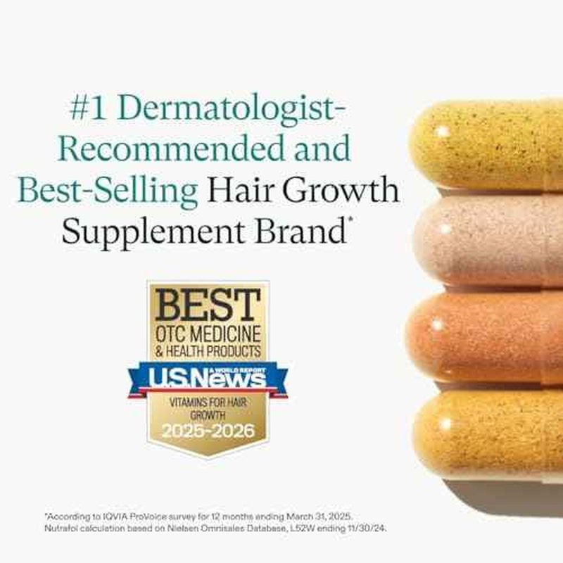 Nutrafol Women's Hair Growth Supplement and Collagen Peptides Powder, Ages 18-44, Physician-formulated for Visibly Thicker, Stronger Hair, Dermatologist Recommended - 1 Month Supply, 12 oz Bottle