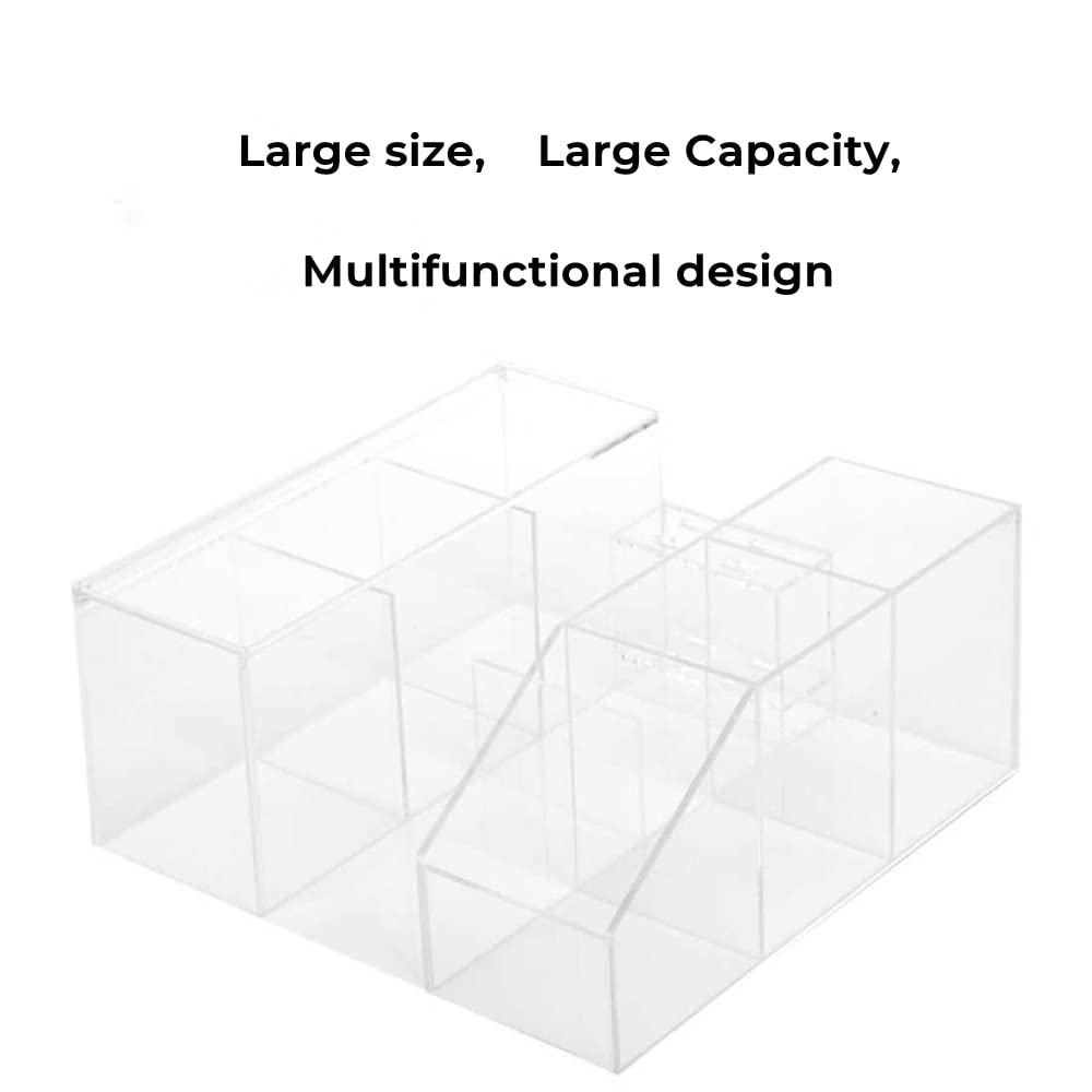 LIXIMMAZN Acrylic Large Capacity Makeup Organizer, Grafting Beauty Extension Supplies Lash Storage Display, Eyelash Storage Case Brush Tweezers Cosmetic Holder (Transparent)