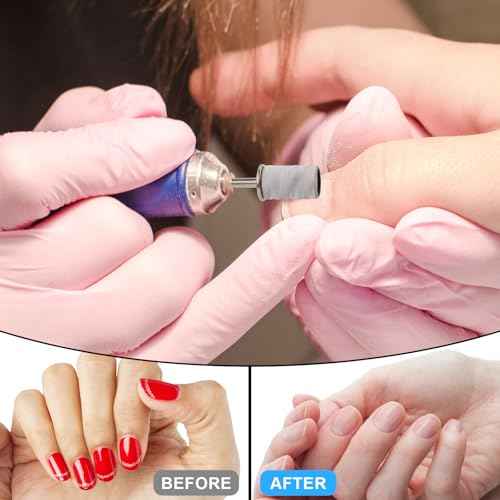 Sanding Bands for Nail Drill, 180 Grit Sanding Bands Nail Drill Bits 100 Pcs Fine Grit Nail Sanding Bands with Storage Box for Most Size 3/32" Nail Drill Machine (Zebra)
