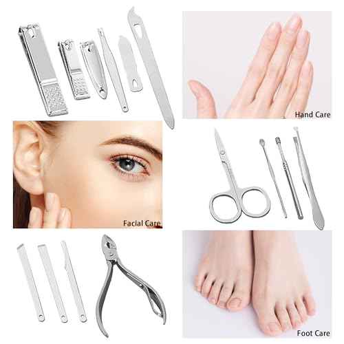 Nail Clippers Set Fingernail and Toenail Clipper Cutters,Manicure Pedicure Kit 18 Pieces Stainless Steel Professional Grooming Kits