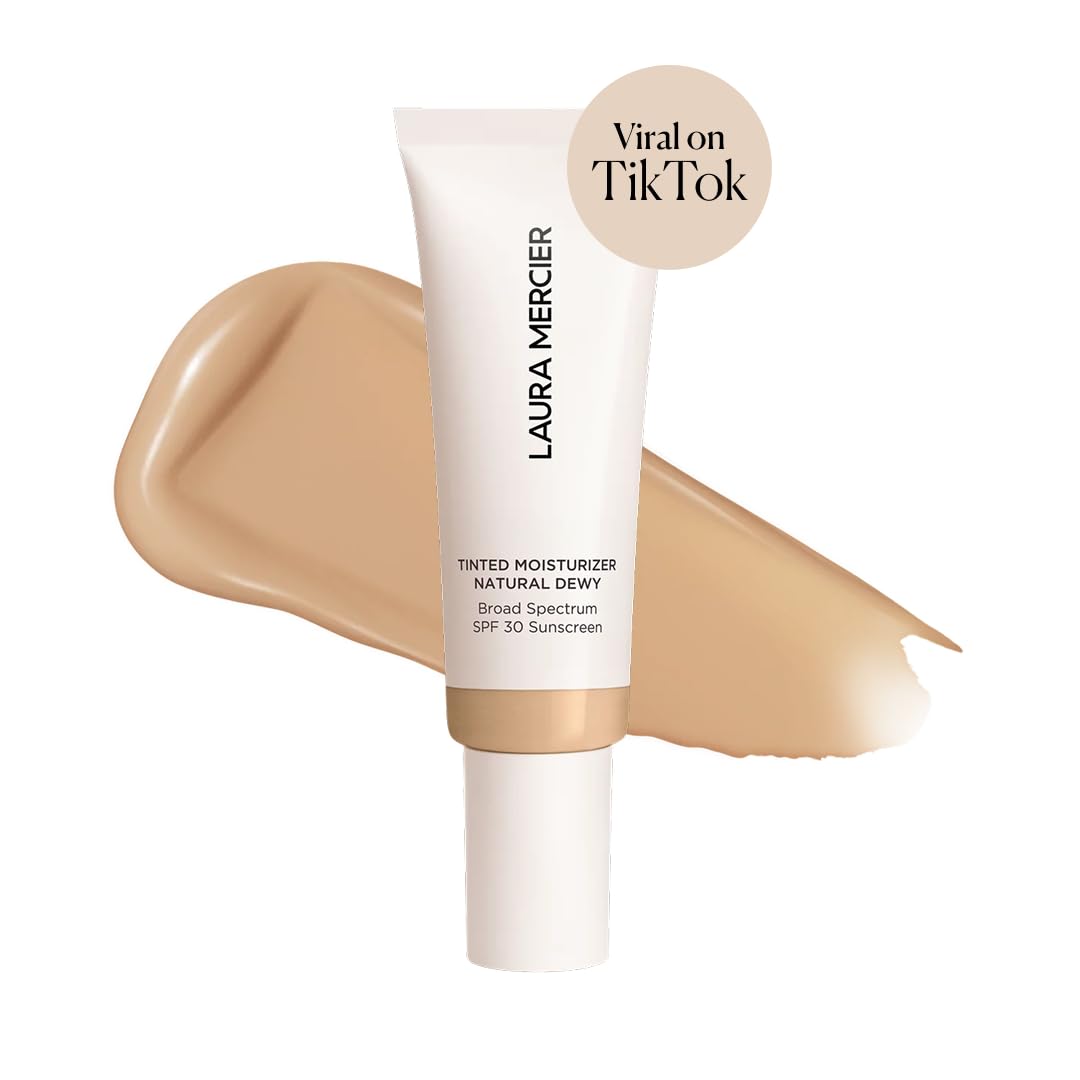 Laura Mercier Tinted Moisturizer - Natural Dewy SPF 30 | 24HR Hydration, Buildable Coverage, Sheer Finish