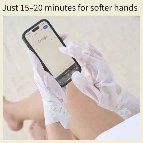 Relaxing Aroma Hand Mask 6 Pairs | Natural Scent | Soothes & Hydrates Dry Hands | Hydrating Hand Treatment for Rough Skin & Dry Cuticles | Home Spa Gloves | Korean Skincare (Peppermint)